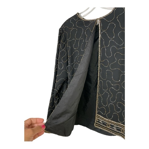 JMD New York Vintage
Womens Beaded Jacket Lined Black SIlver Gold cocktail top
M - Picture 3 of 15